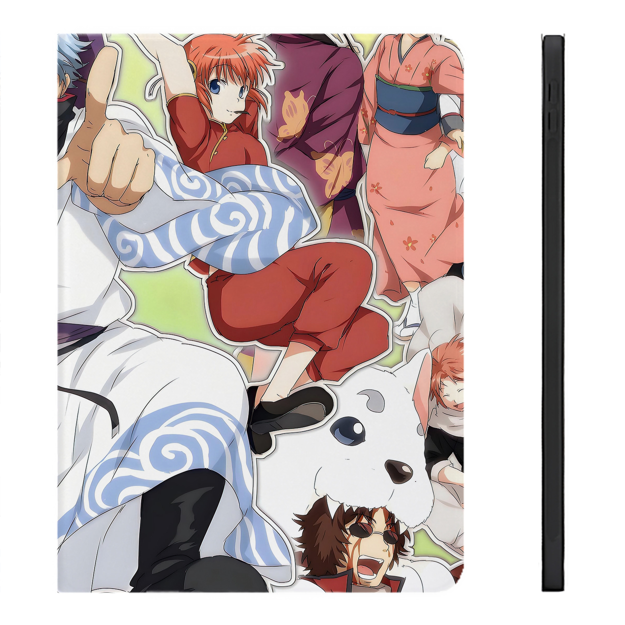 （画像用） ぎんたま 坂田銀時（さかたぎんとき） 神楽 志村新八（しむら しんぱち） GINTAMA Sakata Gintoki Kagura Shimura Shinpachi IPadケース ペンホルダー付き ブックスタイルデザイン